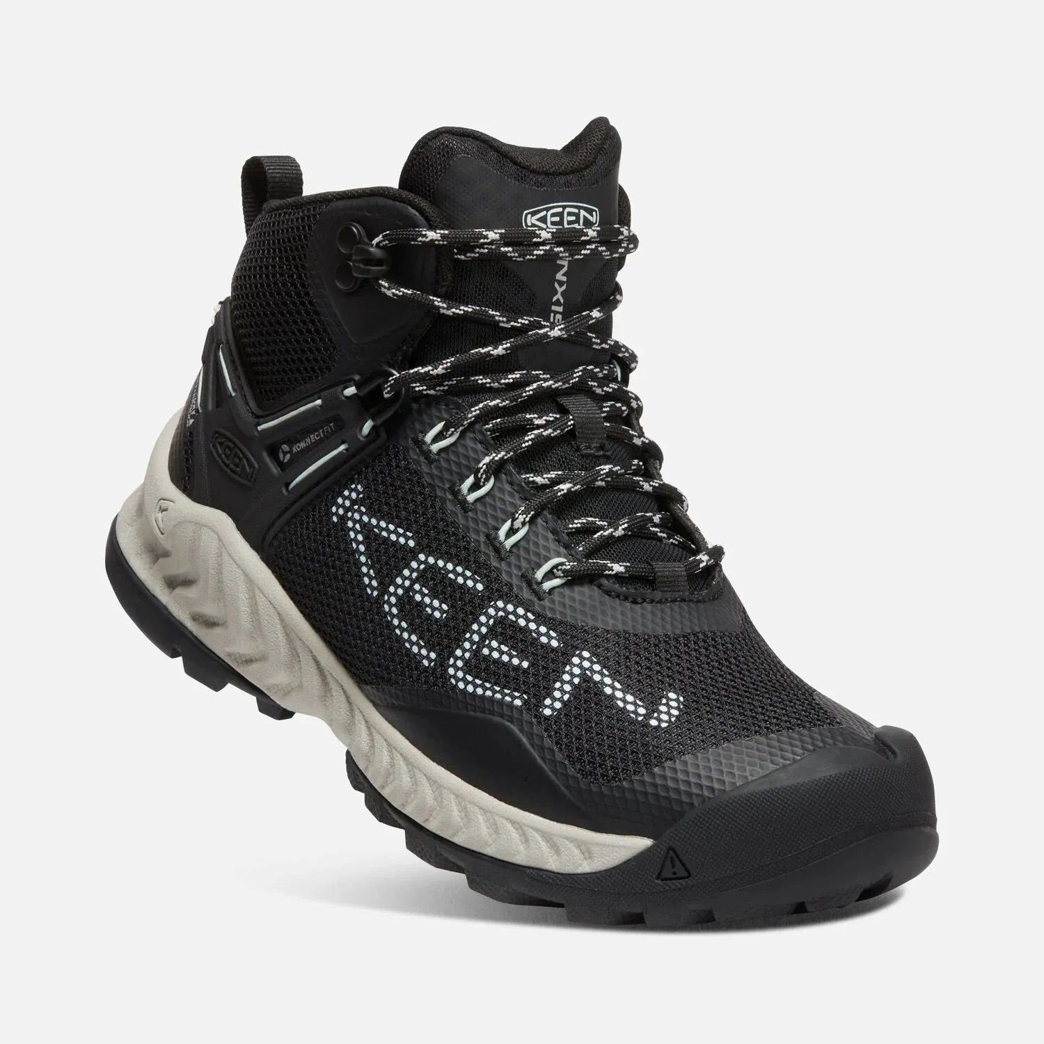 Keen- Women's Nxis Evo Mid Black/Blue Glass Hiking Sneakers 1025911