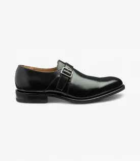 LOAKE 357 BLACK OXFORD TOE CAP RUBBER SOLE G-WIDE