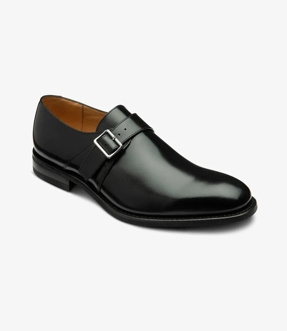 LOAKE 357 BLACK OXFORD TOE CAP RUBBER SOLE G-WIDE