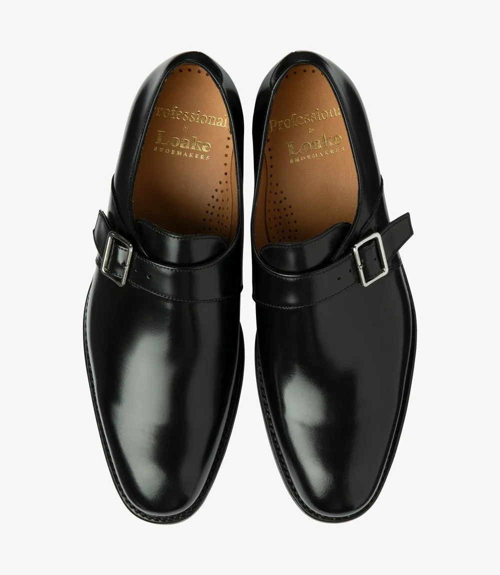 LOAKE 357 BLACK OXFORD TOE CAP RUBBER SOLE G-WIDE
