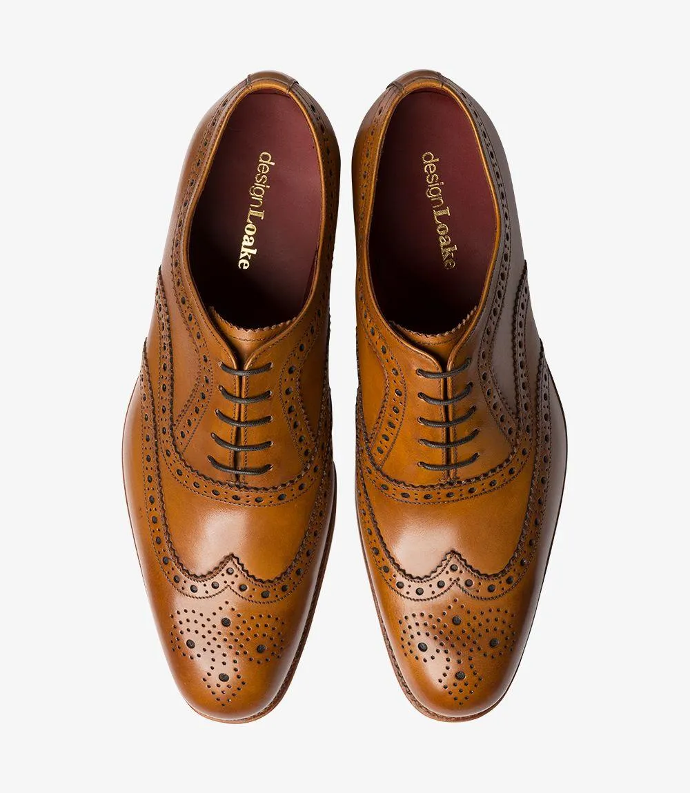 LOAKE FEARNLEY TAN OXFORD BROGUE LEATHER SOLE F-MEDIUM