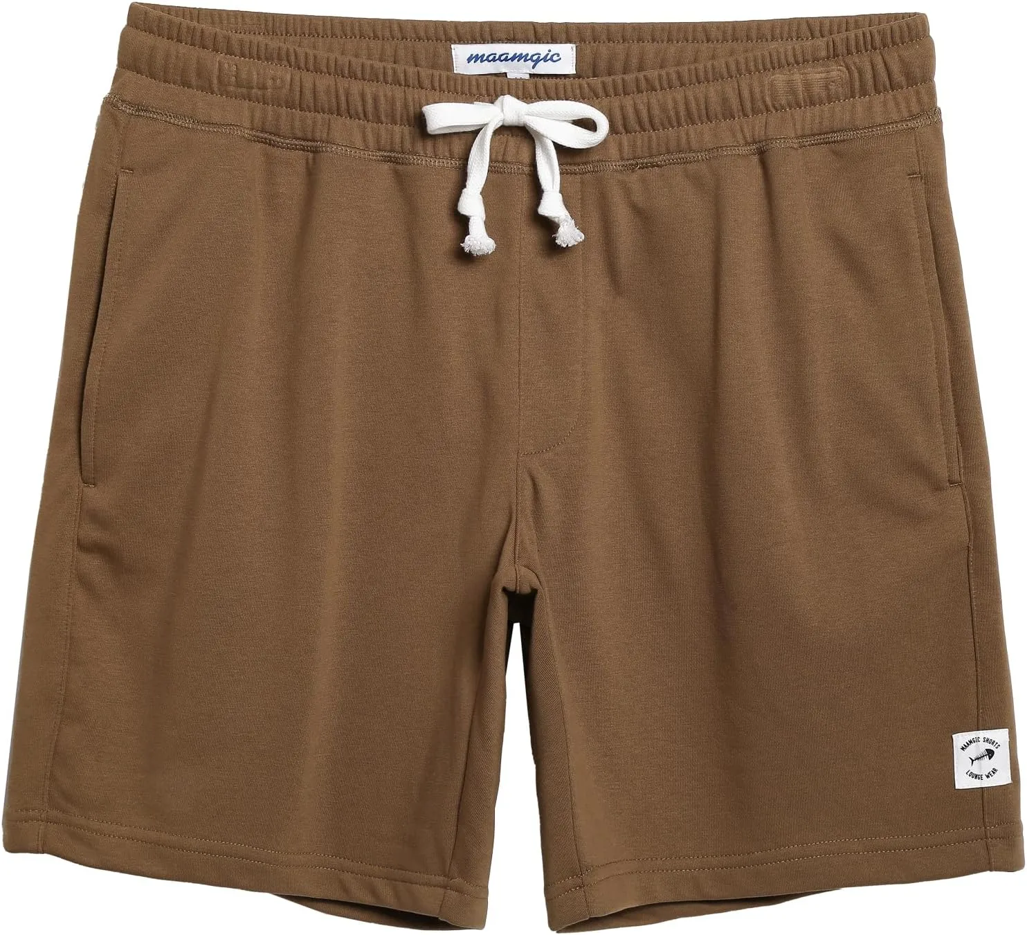 maamgic Mens Sweat Shorts 7" Above Knee Workout Gym Shorts Lounge Shorts with Zipper Pockets
