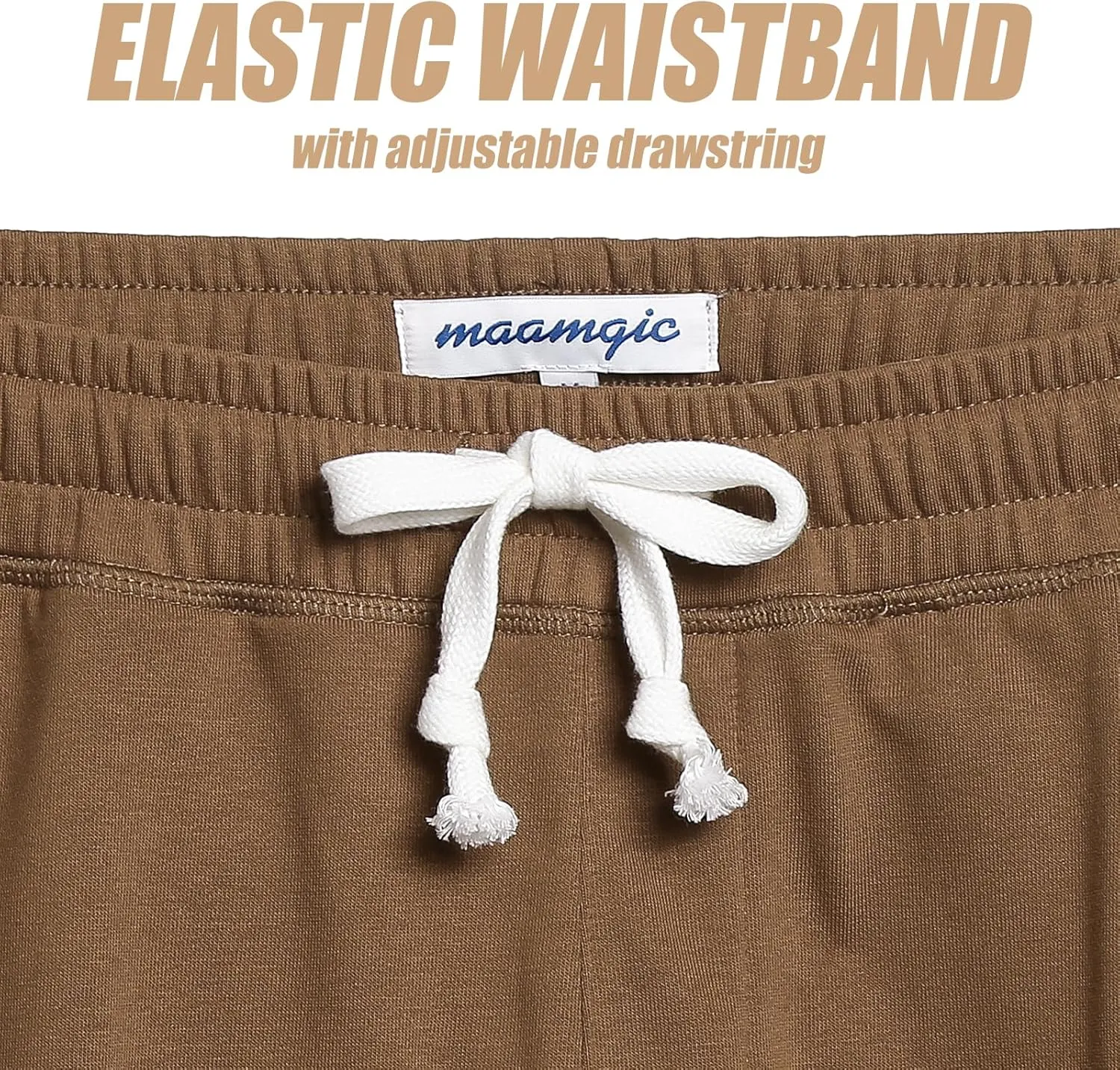 maamgic Mens Sweat Shorts 7" Above Knee Workout Gym Shorts Lounge Shorts with Zipper Pockets