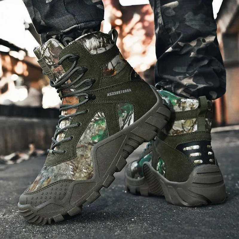 Men's Camouflage Waterproof Hiking Boots – Winter Trekking Sneakers