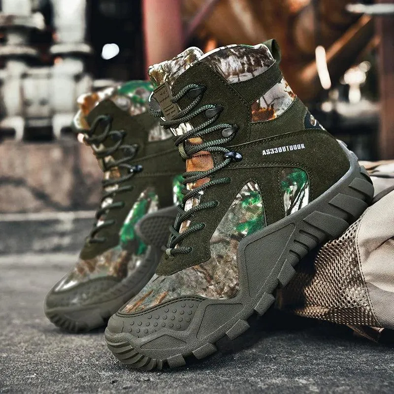 Men's Camouflage Waterproof Hiking Boots – Winter Trekking Sneakers