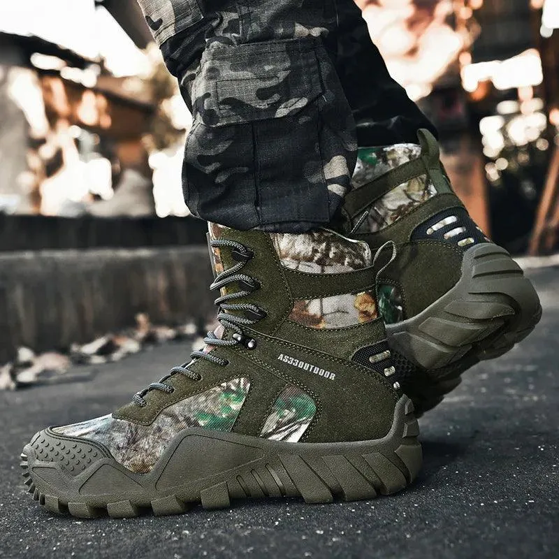 Men's Camouflage Waterproof Hiking Boots – Winter Trekking Sneakers