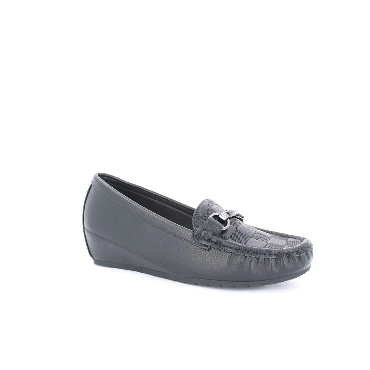 MYRA WEDGE MOCCASINS - BLACK