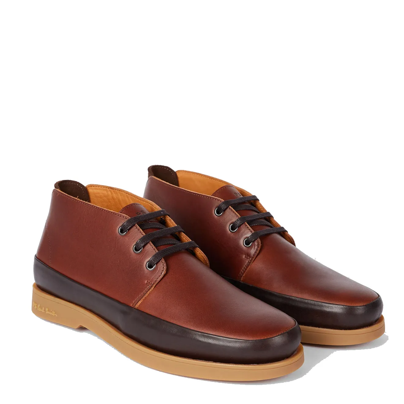 Paul Smith Leather Crane Chukka Boots Tan