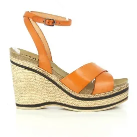 Plakton 783103 Orange Slingback Espadrille Wedges
