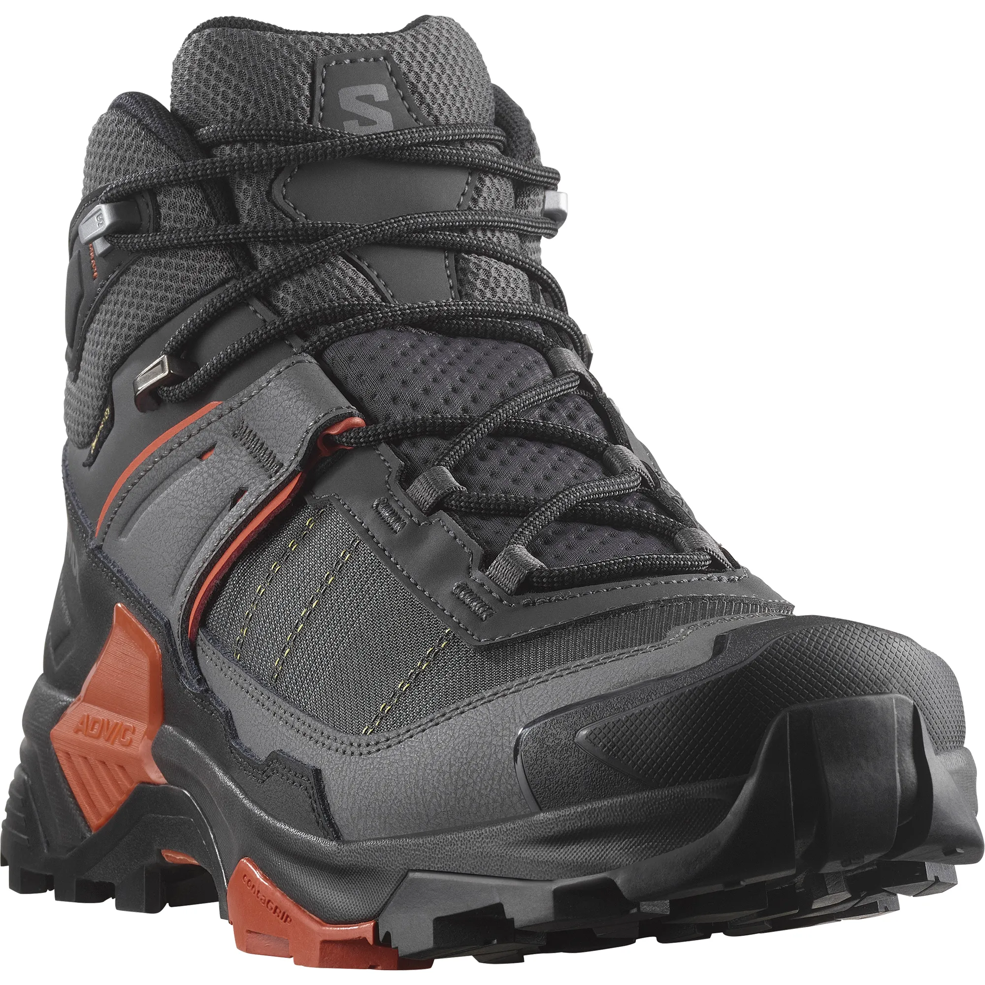 Salomon Men's X Ultra 5 Gore-Tex Mid Trail Boots (Asphalt/Castlerock/Burnt Ochre)