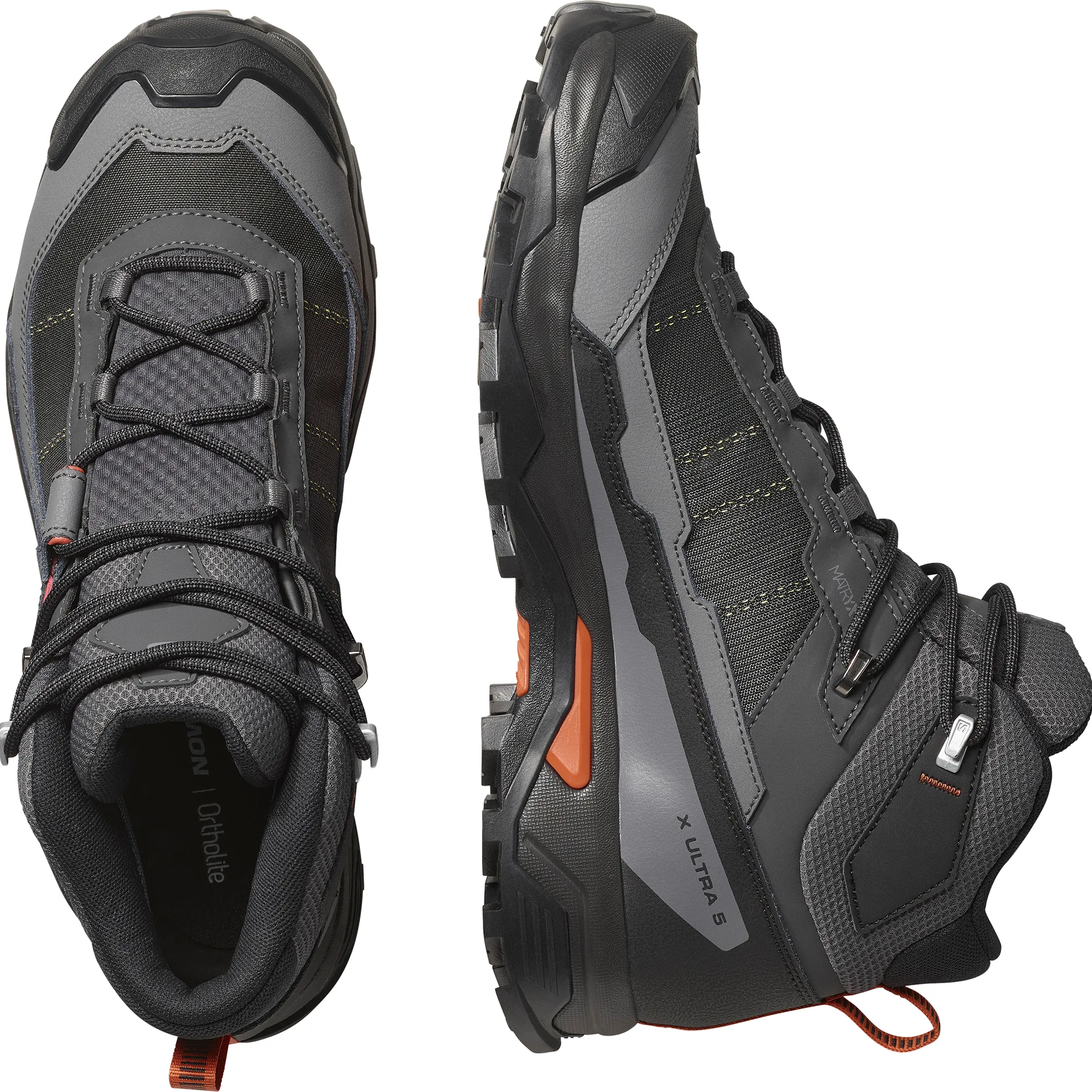 Salomon Men's X Ultra 5 Gore-Tex Mid Trail Boots (Asphalt/Castlerock/Burnt Ochre)
