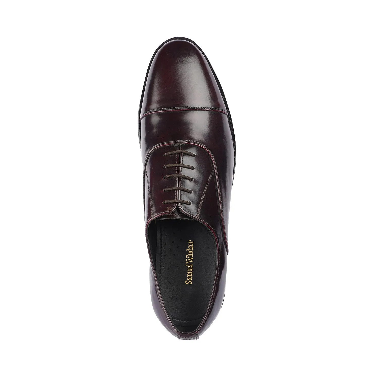 Samuel Windsor - Bolton 65 <br> Big Size Regular Width Genuine Leather Brown Formal Lace-Up Shoes
