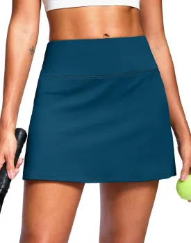 SANTINY 14" Skorts for Women with 2 Pockets High Waisted A Line Casual Pickleball Golf Skort Athletic Tennis Skirt