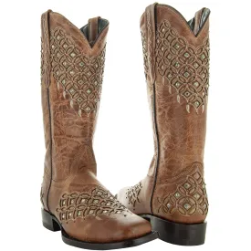 Soto Boots Womens Studded Inlay Cowgirl Boots M50058