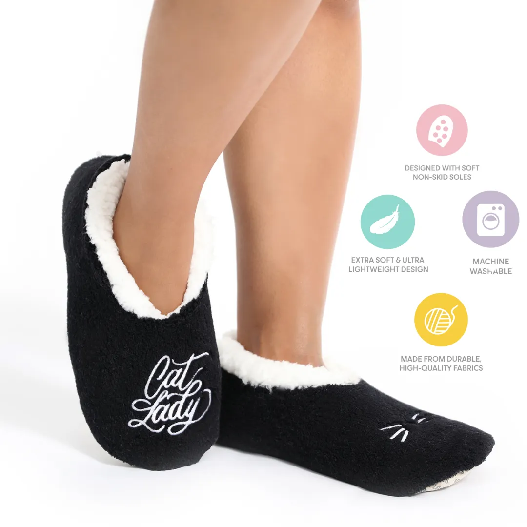 Splosh Women's Black Cat Slippers
