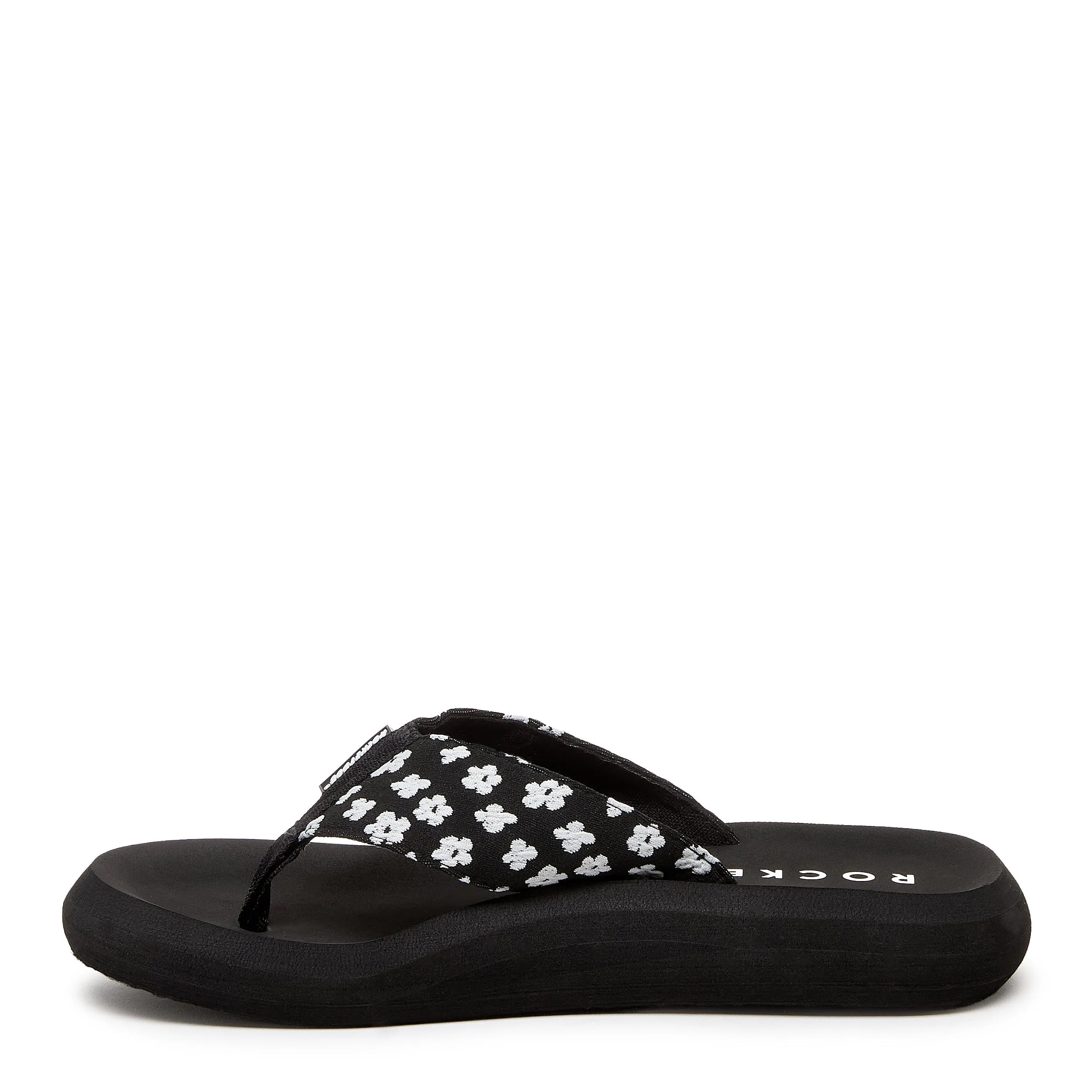 Spotlight Black Ditsy Floral Flip-Flops