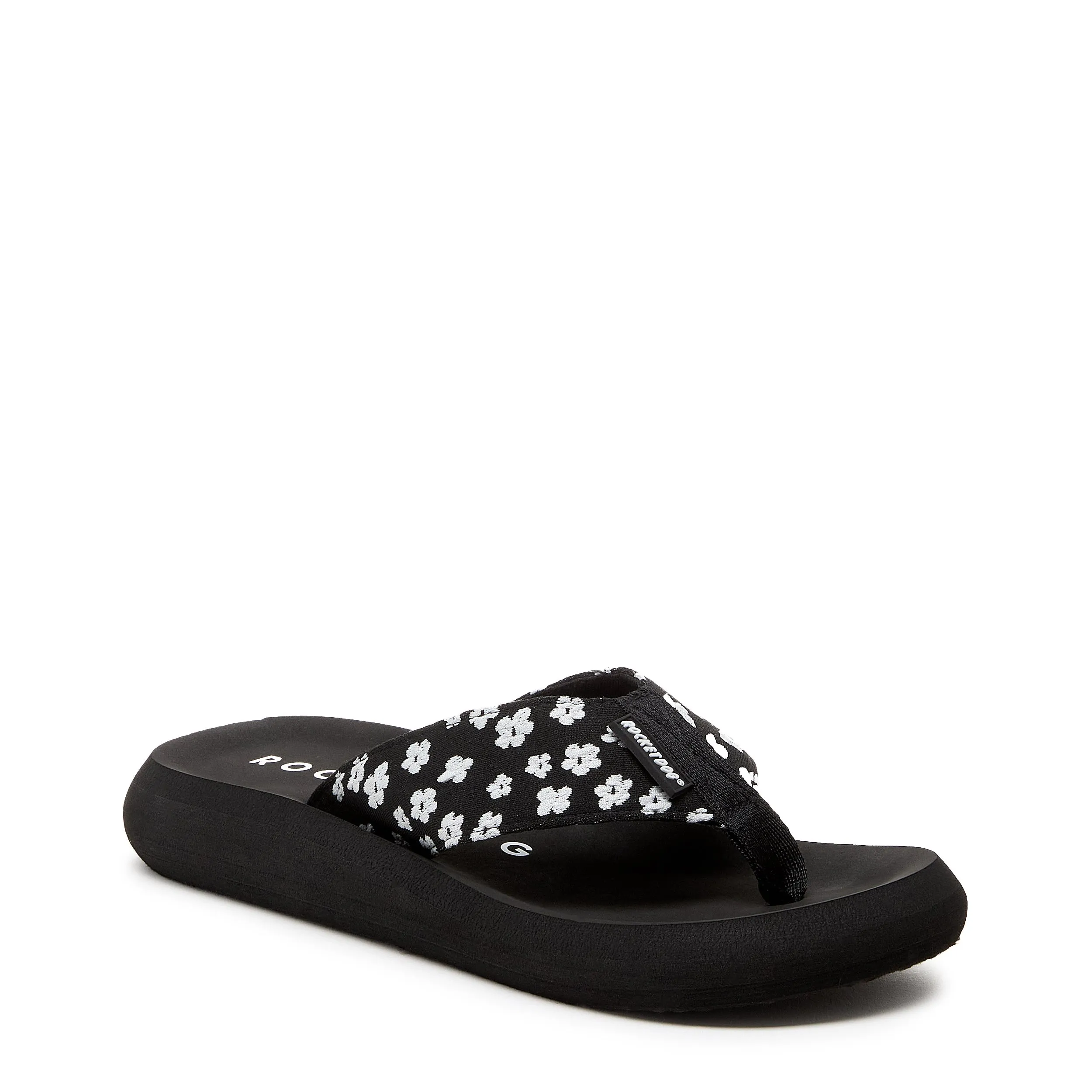 Spotlight Black Ditsy Floral Flip-Flops