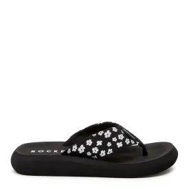 Spotlight Black Ditsy Floral Flip-Flops