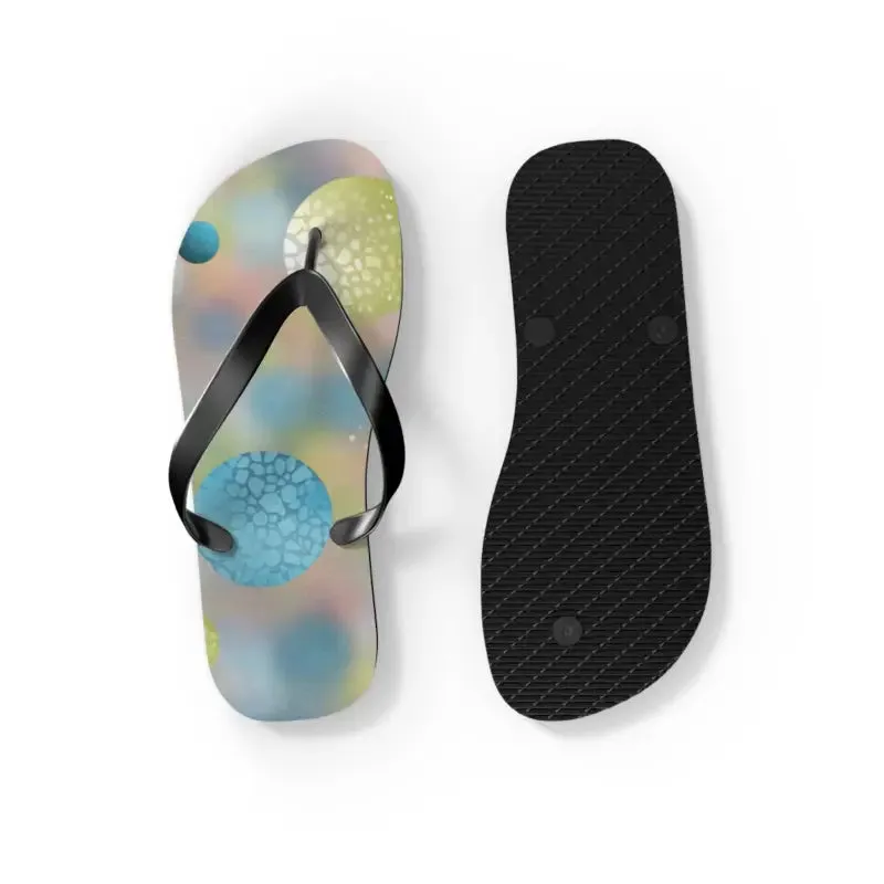 Summer Bluish Green Abstract Flip Flops