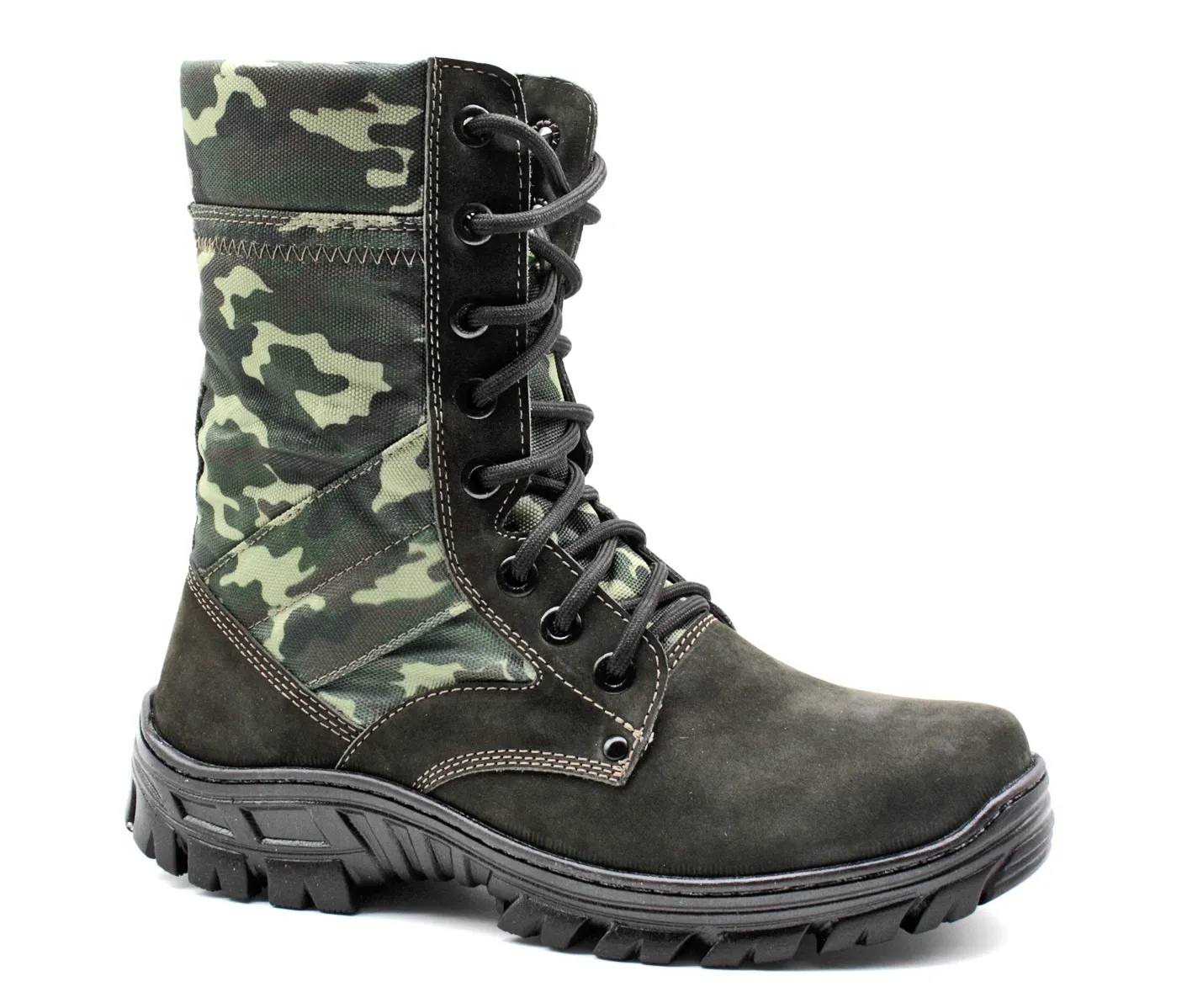 Tactical Boots Army Cammouflaged Genuine Leather and Canvas Multicam