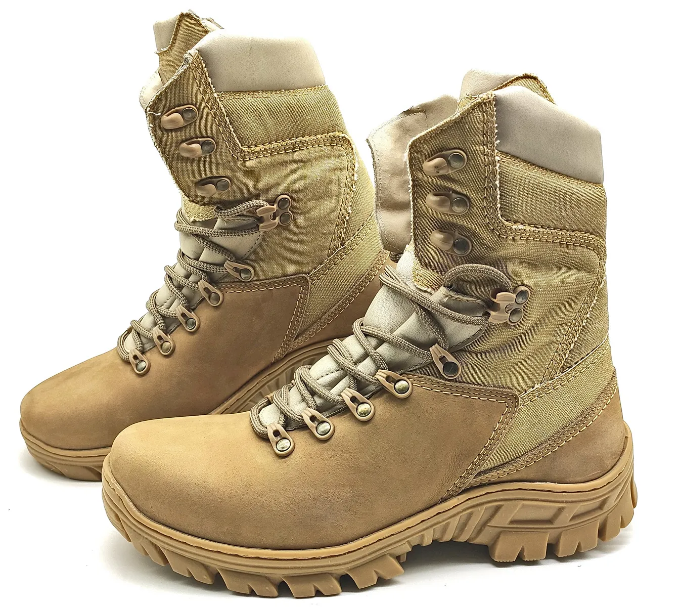 Tactical Boots Desert Sand Genuine Leather and Canvas Army Combat