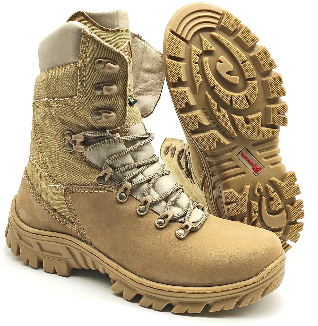 Tactical Boots Desert Sand Genuine Leather and Canvas Army Combat