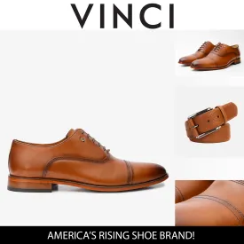The Gambaha Tan Leather Quarter Brogue Cap Toe Oxford Men Shoe