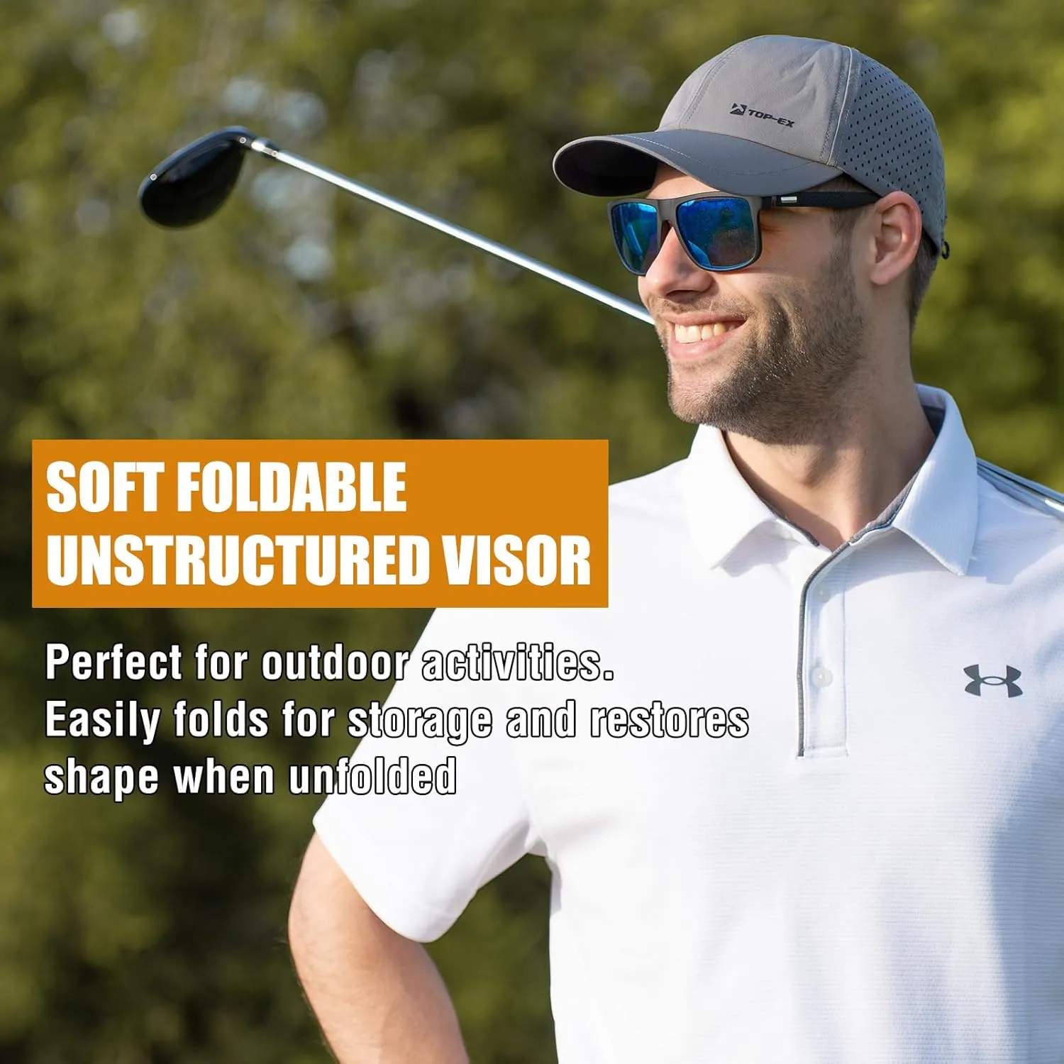 TOP-EX Oversized XL XXL Unstructured Running Breathable Mesh Quick Dry Waterproof Cooling Sweatband Baseball Caps Mens