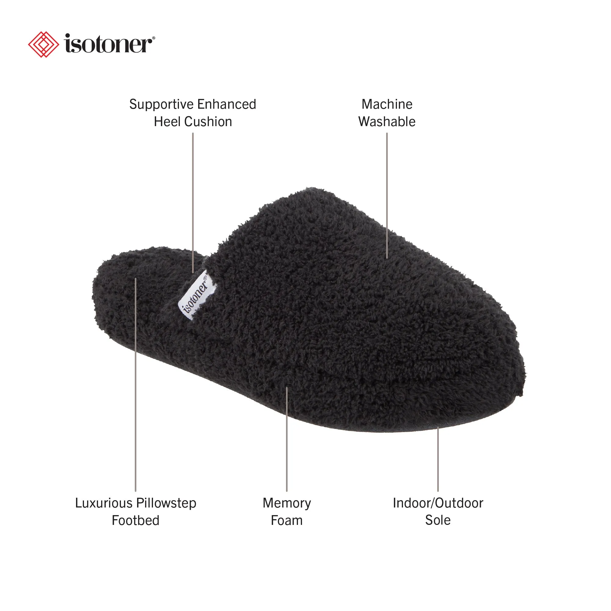 Women's Cozy Plush Joey Scuff Slippers with Memory Foam