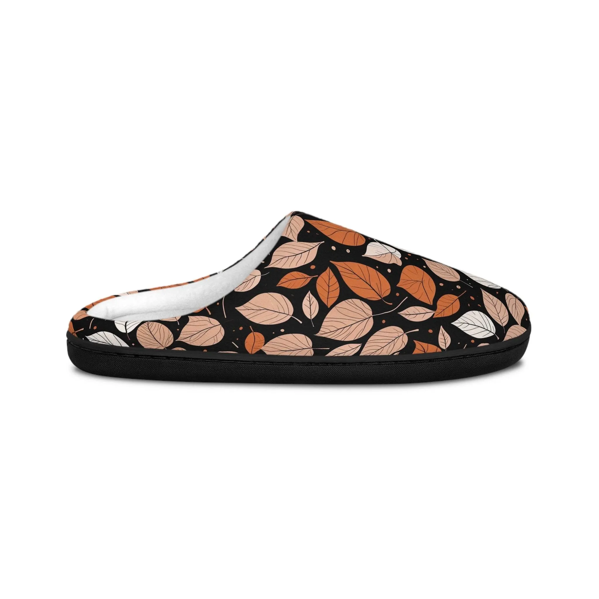 Womens Indoor Red Leaves Slippers
