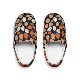 Womens Indoor Red Leaves Slippers