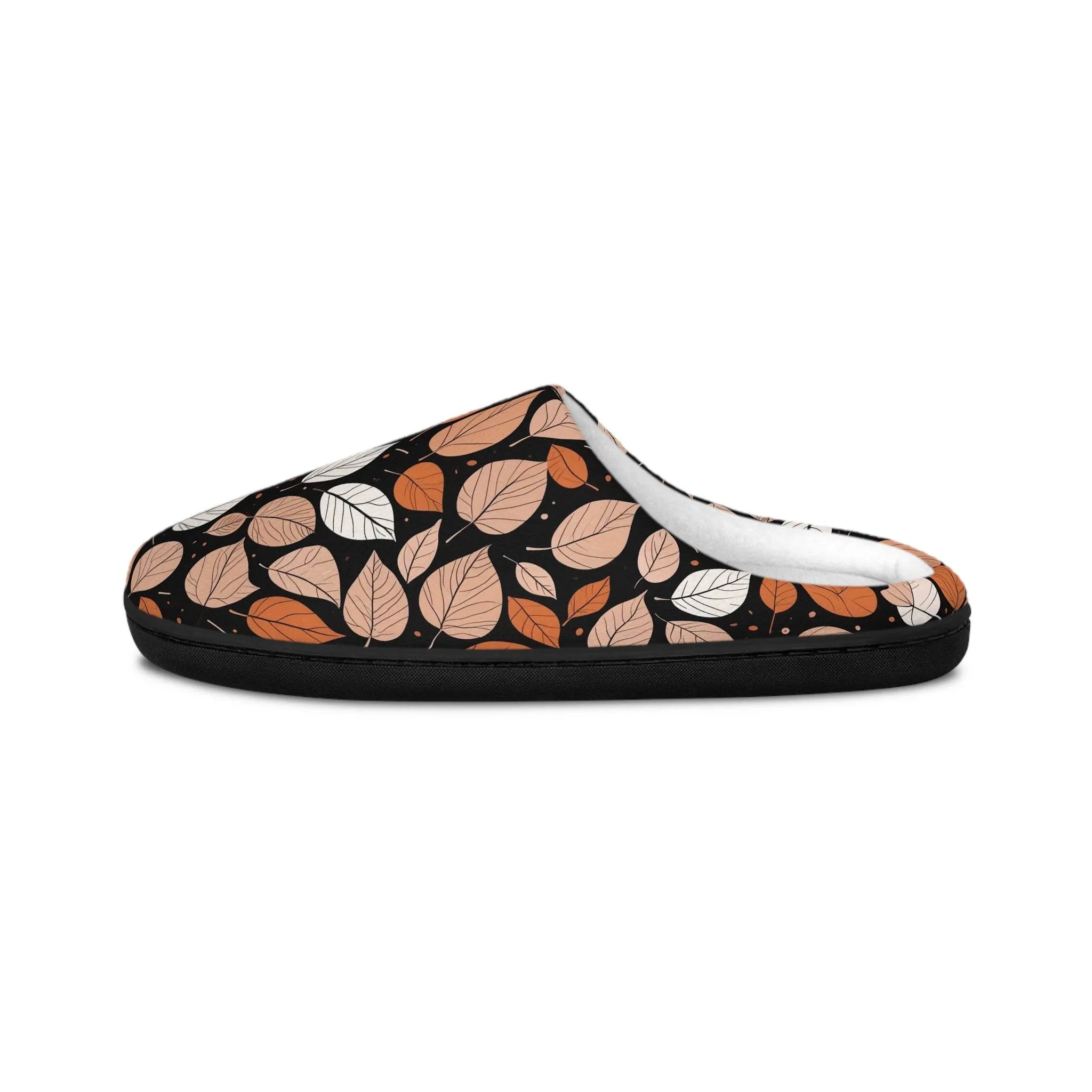 Womens Indoor Red Leaves Slippers