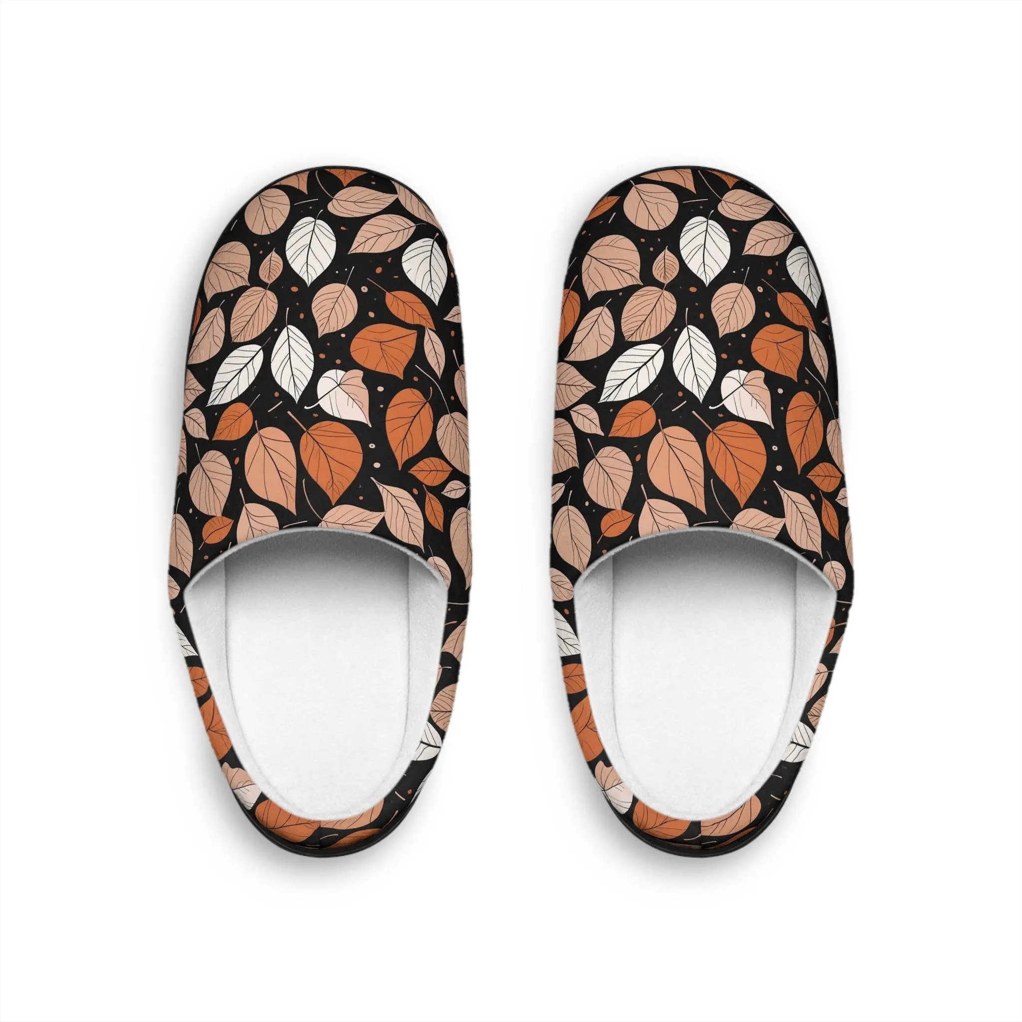 Womens Indoor Red Leaves Slippers
