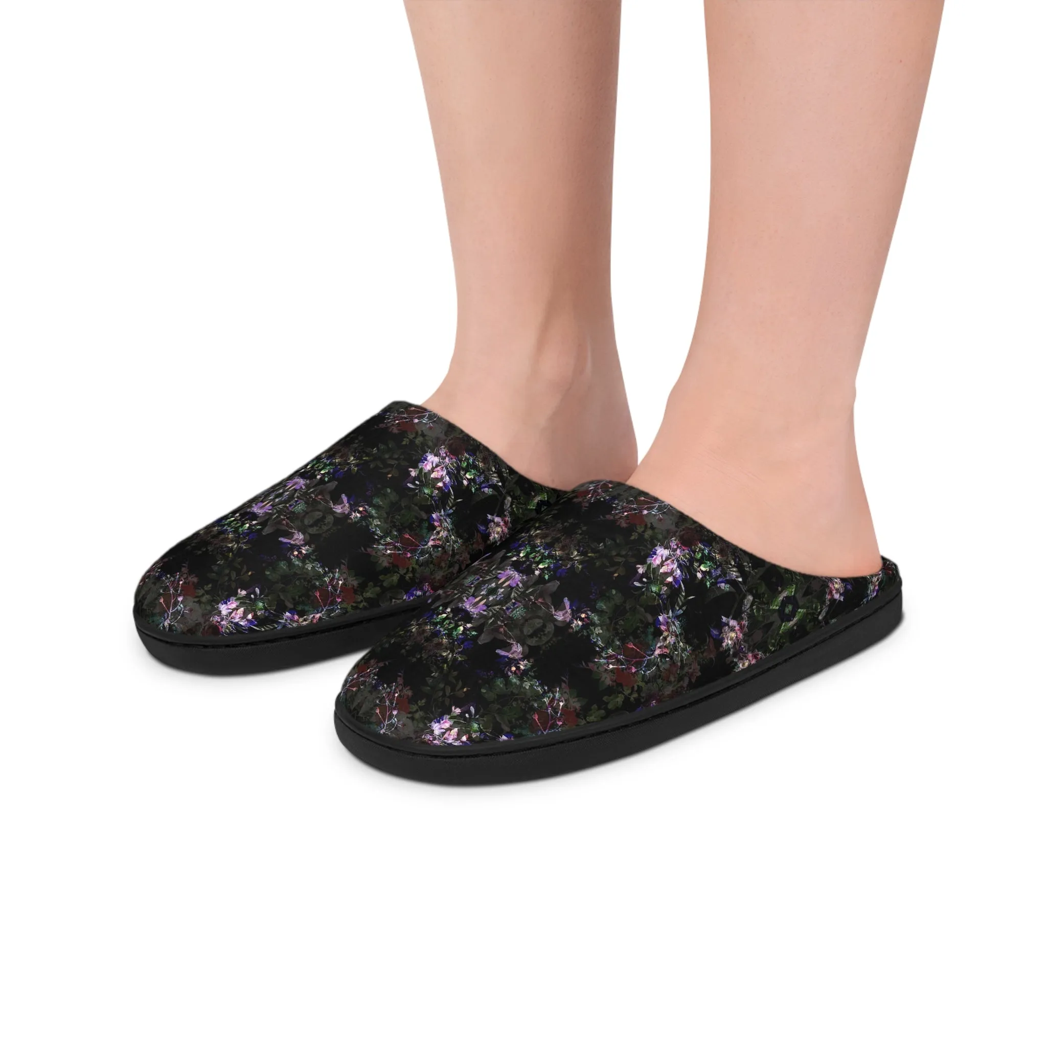 Women's Indoor Slippers - Orchid Dark Botanicals Collection (Kaleidoscope)